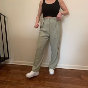 J. Crew Silk Sage Green Trousers